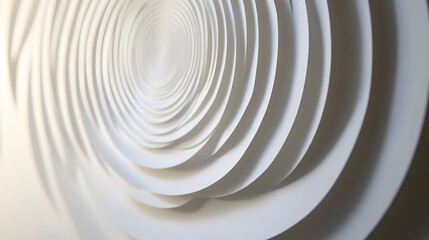 13. Abstract 3D wall art with concentric circle paper cutouts casting dynamic shadows