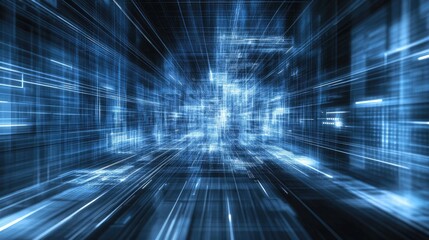 Abstract technology banner in the metaverse