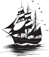 silhouette of a ship