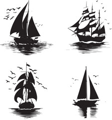 silhouette of a ship