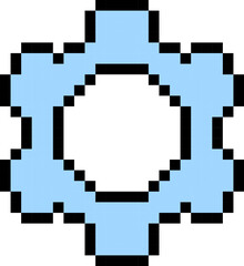 Cogwheel icon. Gear icon. Pixel style.