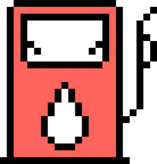 Fuel station icon. Pixel style.