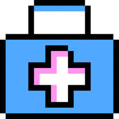 Fototapeta premium Health care icon. Pixel style.