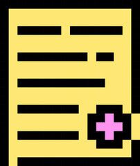 Obraz premium Medical report icon. Pixel style.