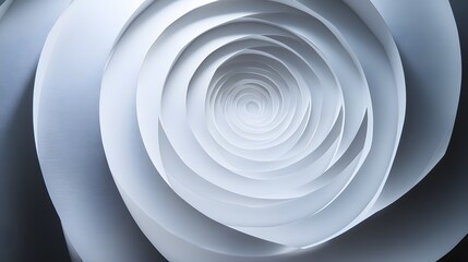 Fototapeta premium 21. Abstract 3D wall art of concentric circle paper cutouts with shadow play