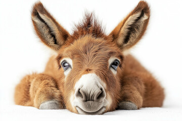 Donkey On White Background
