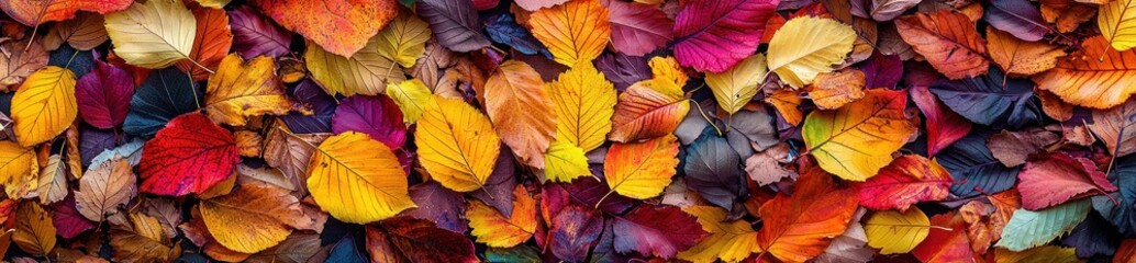 Obraz premium Autumn Leaves in Vibrant Colors Generative AI