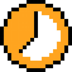 Fototapeta premium Clock icon. Time symbol. Pixel style.