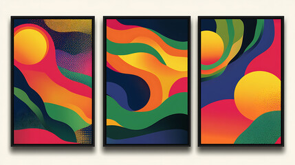 Bohemian 7o's wall art for interior decoration.