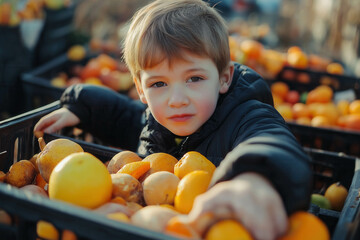 Kid Throwing Food In A Trash