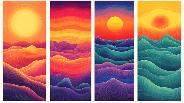 Bohemian 7o's wall art for interior decoration.