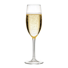 Champagne glass filled with bubbly champagne