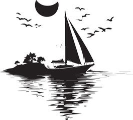 silhouette of a ship