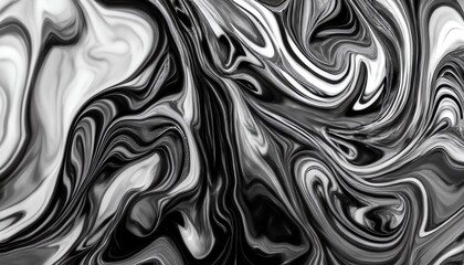 抽象 アート 流動 インク 渦巻き モノクロ コントラスト マーブル テクスチャー パターン 波 優雅 流れ 曲線 ダイナミック 有機 調和 バランス 滑らか ソフトフォーカス