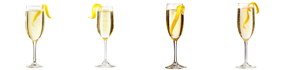 A refreshing collection of cocktails with lemon garnishes, perfect for summer celebrations and elegant gatherings.