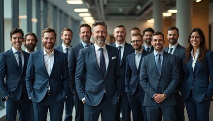 Obraz premium Group of businessmen or corporate people standing for a photo
