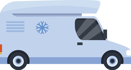 Fototapeta premium Refrigerated truck transporting frozen products, ensuring freshness and quality during delivery