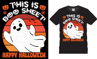 American ghost Vintage Background t-shirt. This is Boo Sheet Halloween Ghost T-Shirt design.