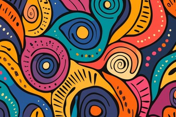 Australian aboriginal tribal pattern, retro colors