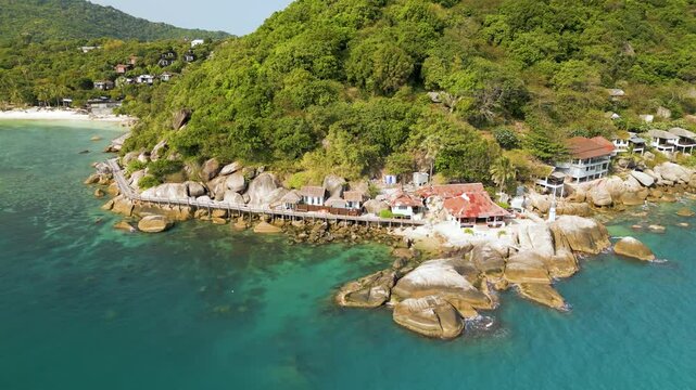 Aaerial view on Haad Rin. Koh Phangan island, Thailand