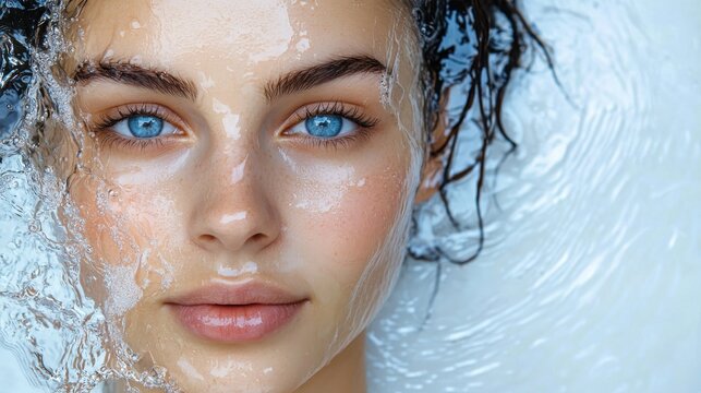 Facial hydration white background 
