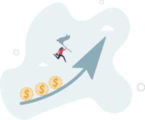 Investment profit and earning,flat design with people.