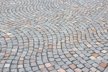 Old town stone paved street in Keszthely, Hungary