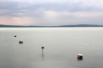 Rainy day on Lake Balaton in Hungary