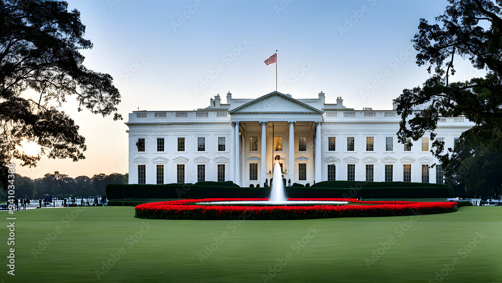 Canvas Prints White House, background image of the US presidential election, well-known tourist attractions