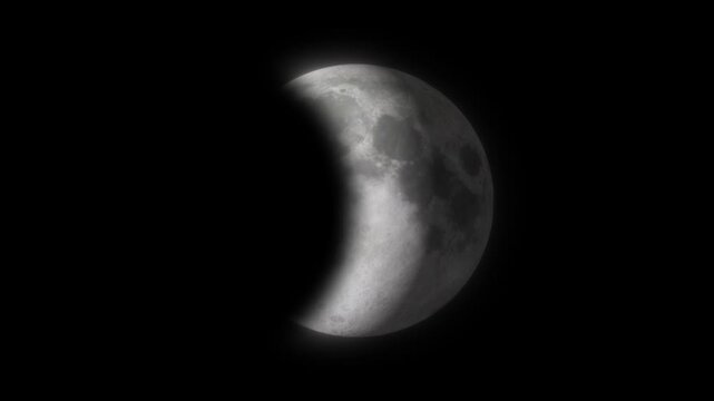 Animation of the lunar eclipse. 4K video animation