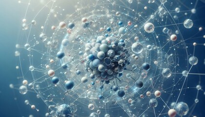 Closeup of an abstract biological and scientific molecular structure concept