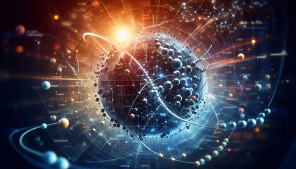 Closeup of an abstract biological and scientific molecular structure concept