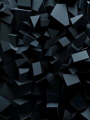 Fototapeta premium 3D rendering of a dark geometric background for commercial advertising