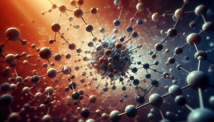 Closeup of an abstract biological and scientific molecular structure concept