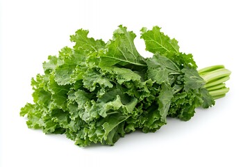 Obraz premium A bunch of fresh kale leaves, ideal for salads and healthy dishes.