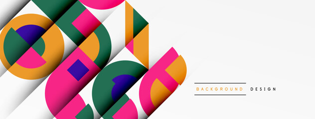 Obraz premium Geometric design abstract background - circles squares