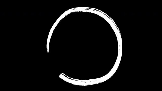 Hand drawn circle in sketch doodle style. 2d cartoon animation in color, white and black version.