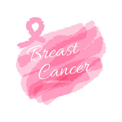 Breast cancer awareness month. Awareness ribbon. 