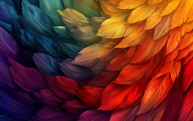 Fototapeta premium Abstract Colorful Bird Feather Texture Background