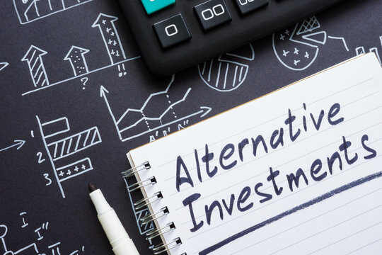 Alternative investments and charts. Diverse investment strategies and financial analysis.