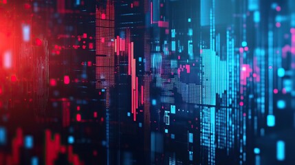 Abstract digital background featuring vibrant colors and geometric patterns, ideal for technology and data visualization themes.