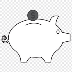 Piggy bank icon. Piggy bank icon. Piggy bank saving money icon in different style. Baby pig piggy bank. vector illustration. Eps 10.