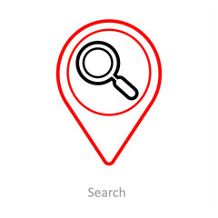 search and location pointer icon concept