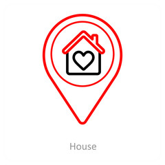 House and location pointer icon concept