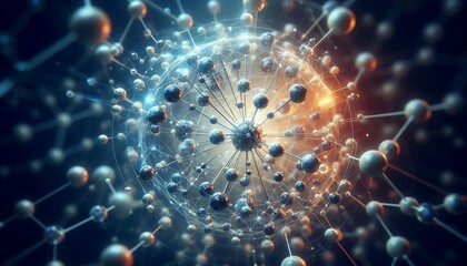 Closeup of an abstract biological and scientific molecular structure concept