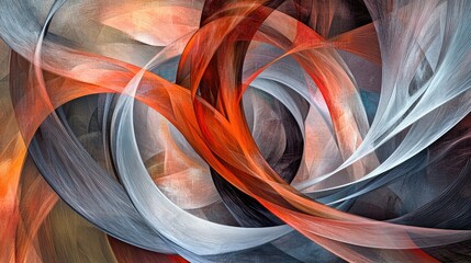 Abstract shapes merging in a surreal