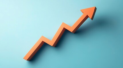 Stylish arrow pointing upwards, symbolizing growth and success in business and finance. Ideal for marketing and financial themes.