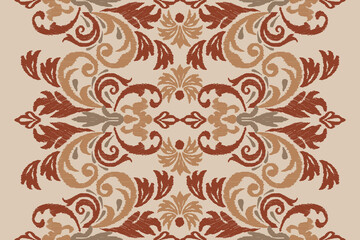 Saree Sarong Motifs Ikat floral paisley embroidery floral.ikat ethnic oriental pattern traditional.Ikat embroidery style abstract embroidery design for texture, fabric, clothing, wrapping, decoration