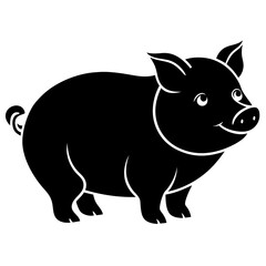 pig on a white background