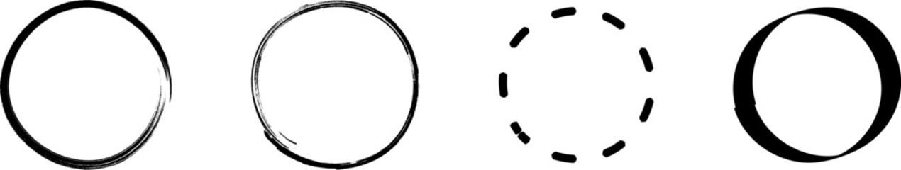 Circle line shapes or border hand drawn vector illustration